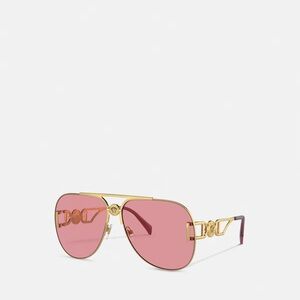 Versace Pink and Gold Aviator Sunglasses